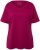 Ulla Popken Double Layer Rounded V-Neck Slim Fit Tee Magnolia Red - Camisetas - 