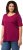 Ulla Popken Double Layer Rounded V-Neck Slim Fit Tee Magnolia Red - Camisetas - 