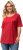 Ulla Popken Cold Dye Ruffle Edge Pocket Tee Salsa - Camisetas - 