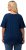 Ulla Popken Cold Dye Ruffle Edge Pocket Tee Dark Blue - Camisetas - 