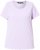 Ulla Popken Ribbed Lettuce Hem Short Sleeve Tee Lavender - Camisetas - 