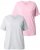 Ulla Popken Eco Cotton Basic T-Shirt 2-Pack Grey/Pink - Camisetas - 