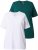 Ulla Popken Eco Cotton Basic T-Shirt 2-Pack Green/White - Camisetas - 