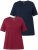 Ulla Popken Eco Cotton Basic T-Shirt 2-Pack Red/Navy - Camisetas - 