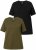 Ulla Popken Eco Cotton Basic T-Shirt 2-Pack Green/Black - Camisetas - 