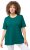 Ulla Popken Essential Round Neck Stretch Tee Dark Emerald - Camisetas - 