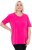 Ulla Popken Essential Round Neck Stretch Tee Magenta Pink - Camisetas - 