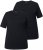Ulla Popken Scoop Neck Short Sleeve Tee Black - Camisetas - 