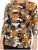 Scandinavian Caramel Flowers Blouse Orange and Brown - Camisetas estampadas para mujer -