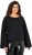 Ulla Popken Rolled Edge Long Sleeve Sweatshirt Black - Sudaderas y hoodies - 