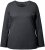 Ulla Popken Basic Round Neck Long Sleeve Slim Fit Cotton Tee Charcoal - Camisetas - 