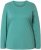 Ulla Popken Basic Round Neck Long Sleeve Slim Fit Cotton Tee Green - Camisetas - 