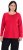 Ulla Popken Basic Round Neck Long Sleeve Slim Fit Cotton Tee Red - Camisetas - 