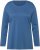 Ulla Popken Basic Round Neck Long Sleeve Slim Fit Cotton Tee Blue Denim - Camisetas - 