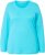 Ulla Popken Basic Round Neck Long Sleeve Slim Fit Cotton Tee Deep Aqua - Camisetas - 