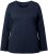 Ulla Popken Basic Round Neck Long Sleeve Slim Fit Cotton Tee Navy Blue - Camisetas - 