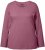 Ulla Popken Basic Round Neck Long Sleeve Slim Fit Cotton Tee Dark Rose - Camisetas - 