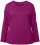 Ulla Popken Basic Round Neck Long Sleeve Slim Fit Cotton Tee Berry - Camisetas - 