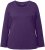 Ulla Popken Basic Round Neck Long Sleeve Slim Fit Cotton Tee Deep Violet - Camisetas - 