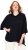 Ulla Popken Sparkling Draped Collared Tee Navy Blue - Camisetas estampadas para mujer - 