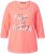 Ulla Popken Make It Amazing 3/4 Sleeve Graphic Tee Coral - Camisetas estampadas para mujer - 