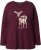 Ulla Popken Fawn Long Sleeve Graphic Tee Plum - Camisetas estampadas para mujer - 