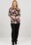 Scandinavian Caramel Flowers Blouse Purple and Brown - Camisetas estampadas para mujer - 