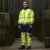 Leo Bowden Ecoviz Softshell Jacket Hi-Vis Yellow/Navy Print - Ropa de trabajo - Ropa de trabajo 3XL-6XL
