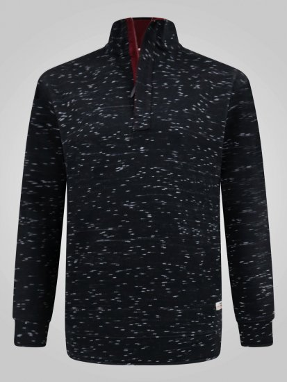 D555 Chandler Reno 1/4 Zip Neck Sweatshirt With Bear Logo Negro - Sudaderas - Sudaderas 2XL-12XL