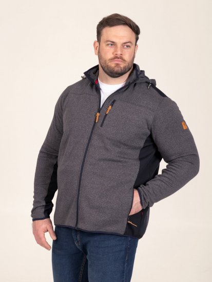 D555 Conrad Detachable Hood Bonded Fleece Zip Through Hoody TALL Azul marino - TALL sudaderas - Sudaderas TALL para hombre alto