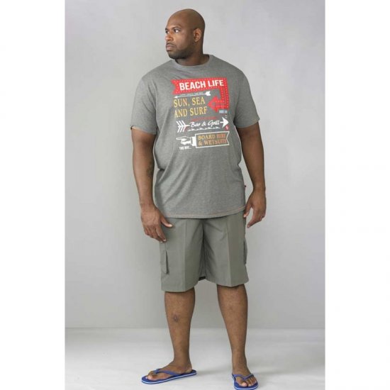 D555 Kennedy T-shirt Khaki Marl - Camisetas - Camisetas - 2XL-14XL