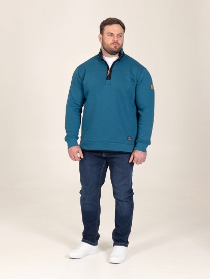D555 Conway 1 1/4 Zip Neck Fleece Sweatshirt With Bear Logo Teal - Sudaderas - Sudaderas 2XL-12XL