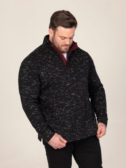 D555 Chandler Reno 1/4 Zip Neck Sweatshirt With Bear Logo Negro - Sudaderas - Sudaderas 2XL-12XL