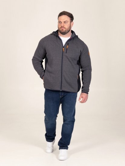 D555 Conrad Detachable Hood Bonded Fleece Zip Through Hoody Azul marino - Sudaderas - Sudaderas 2XL-12XL