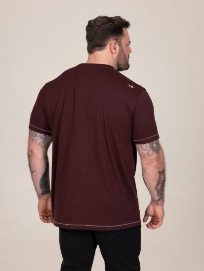 D555 Baldwin Grumpy Old Man Club Print Crew Neck T-shirt Burgundy/ Black Twist - Camisetas - Camisetas - 2XL-14XL