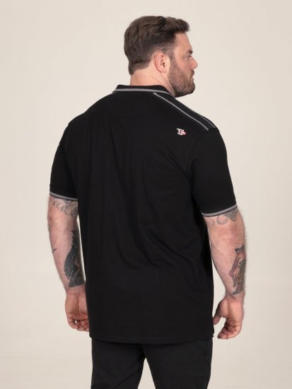 D555 Potts Jersey Polo With Jacquard Collar & Cuffs Negro - Polos - Polos 2XL-8XL
