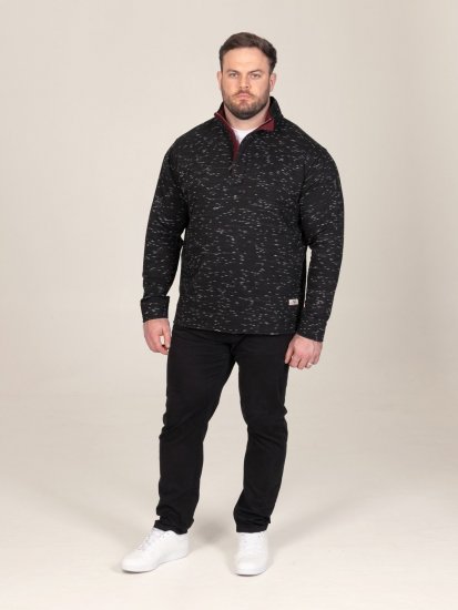 D555 Chandler Reno 1/4 Zip Neck Sweatshirt With Bear Logo Negro - Sudaderas - Sudaderas 2XL-12XL