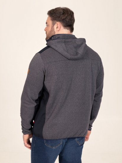 D555 Conrad Detachable Hood Bonded Fleece Zip Through Hoody TALL Azul marino - TALL sudaderas - Sudaderas TALL para hombre alto