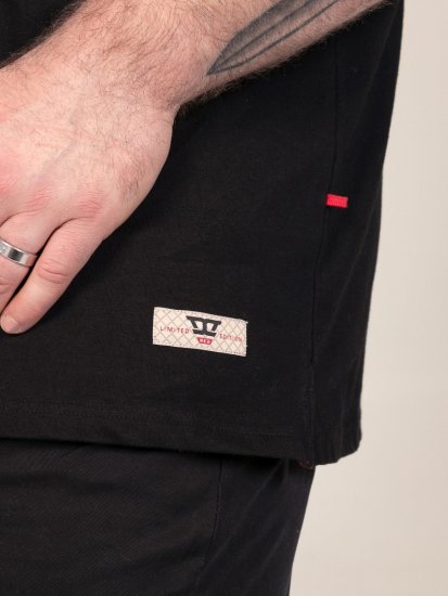 D555 Potts Jersey Polo With Jacquard Collar & Cuffs Negro - Polos - Polos 2XL-8XL