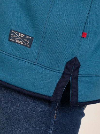 D555 Conway 1 1/4 Zip Neck Fleece Sweatshirt With Bear Logo Teal - Sudaderas - Sudaderas 2XL-12XL