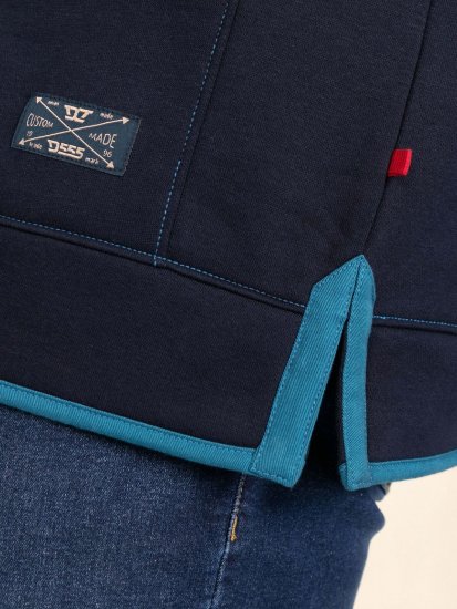 D555 Conway 2 1/4 Zip Neck Fleece Sweatshirt With Bear Logo Azul marino - Sudaderas - Sudaderas 2XL-12XL
