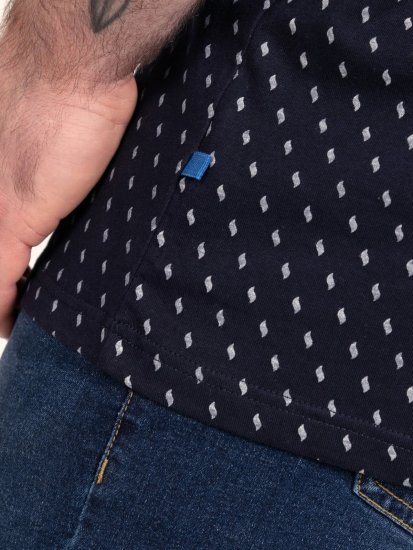 D555 Reid AOP Polo With Jacquard Collar, Pocket And Cuffs Azul marino - Polos - Polos 2XL-8XL