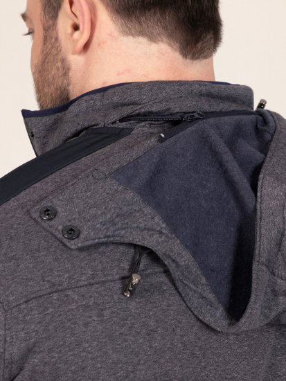 D555 Conrad Detachable Hood Bonded Fleece Zip Through Hoody Azul marino - Sudaderas - Sudaderas 2XL-12XL