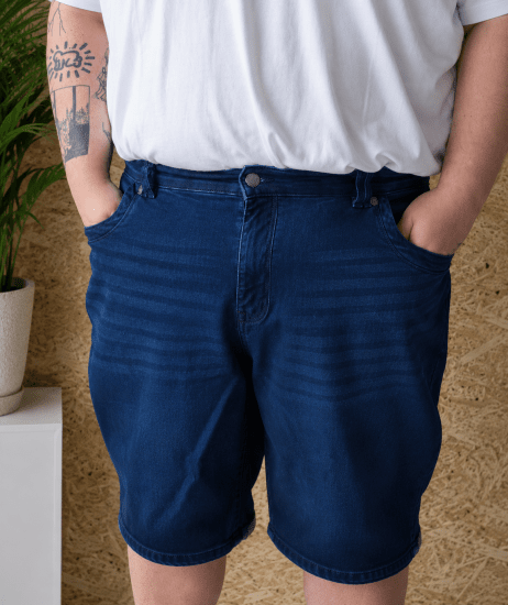 Kam Jeans Pepe Knitted Denim Shorts Random Mid Wash Blue - Pantalones cortos - Pantalones cortos W40-W60