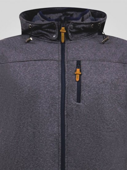D555 Conrad Detachable Hood Bonded Fleece Zip Through Hoody TALL Azul marino - TALL sudaderas - Sudaderas TALL para hombre alto