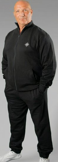 20 Nodi Mistral Tracksuit in Combed Fleece Cotton Black - Chándales - Chándales Tallas Grandes Hombre