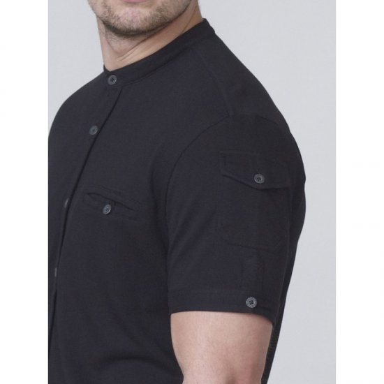 D555 Archer Collarless Shirt Black - Camisas - Camisas 2XL-10XL