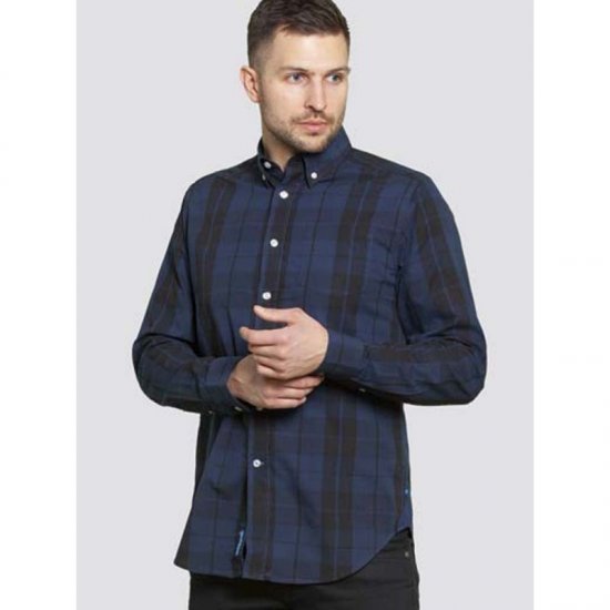 D555 Davenport Long Sleeve Shirt Navy - Camisas - Camisas 2XL-10XL