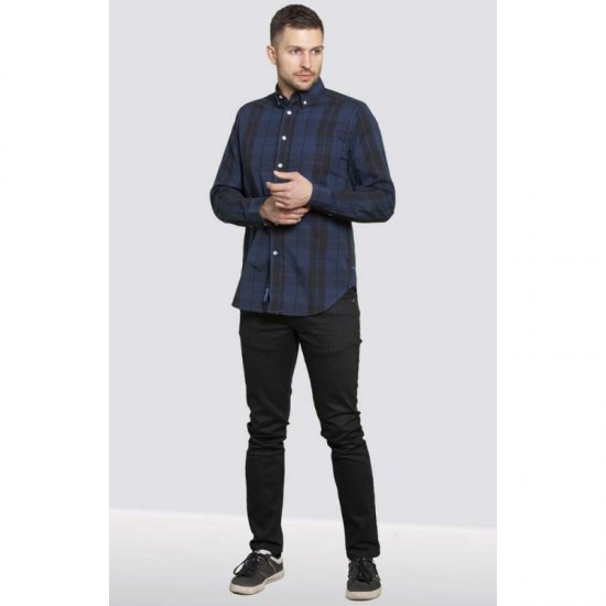 D555 Davenport Long Sleeve Shirt Navy - Camisas - Camisas 2XL-10XL