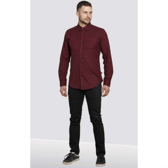 D555 Dawson Textured Shirt Dark Red - Camisas - Camisas 2XL-10XL